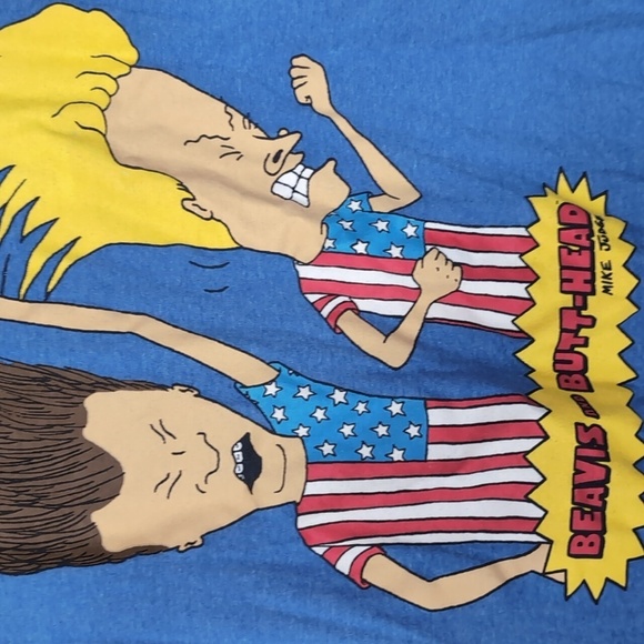 Beavis and Butthead Blue Graphic Short Sleeve Tee Size Medium - Picture 3 of 4